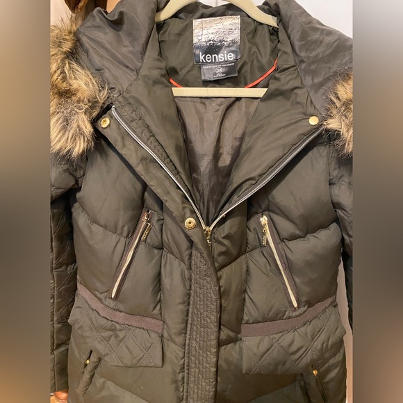 Kensie Faux-Fur-Trim Quilted Puffer Coat - Picture 7 of 7